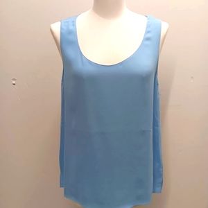 LAFAYETTE 148 NEW YORK Finley Silk Baby Blue Blouse - Medium